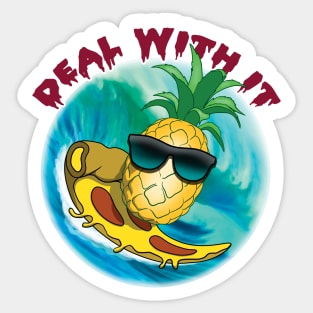 Pineapple pizza: Deal With It Sticker